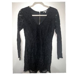 Charlotte Russe mini black lace romper EUC